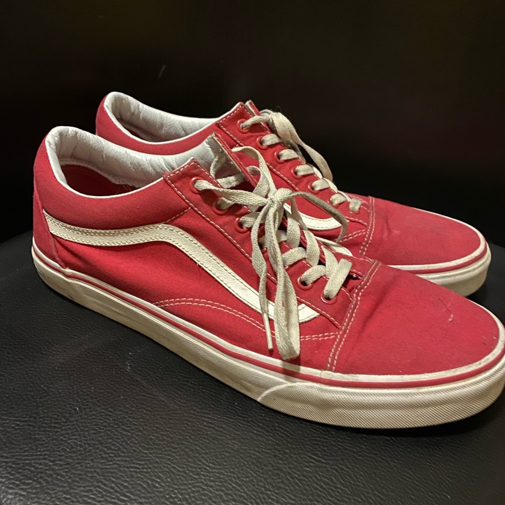 Men’s Vans, red with white. Great shape.